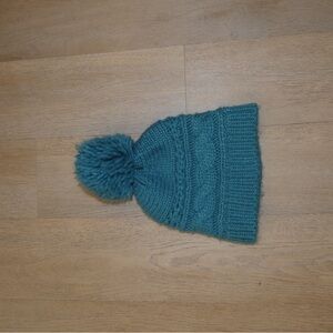Hollister Teal Knit Pom-Pom Beanie for Kids
